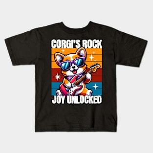 Corgi's Rock Joy Unlocked Kids T-Shirt